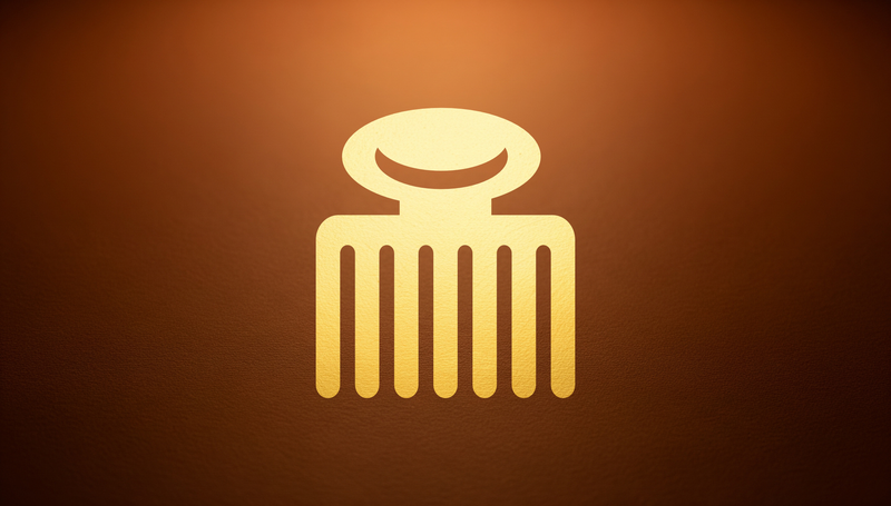 Duafe Adinkra symbol — a wooden comb representing feminine virtue, beauty, care, and the Akan understanding that how you tend to yourself shapes how you move through the world