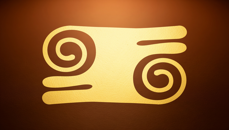 Gyawu Atiko Adinkra symbol — the back of Gyawu's head, valour and bravery, Akan wisdom