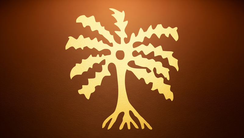 Abe Dua — the palm tree, symbol of wealth, resourcefulness, and self-sufficiency