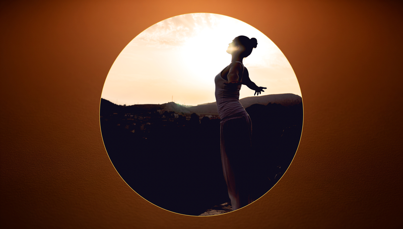 Dwennimmen Adinkra symbol — a black woman standing on a mountain with outstretched arms, representing strength, humility, and the power of restraint