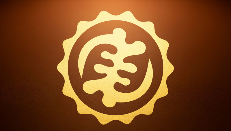 Nyame Ye Ohene Adinkra symbol — God is King, majesty and supremacy of God, Akan wisdom