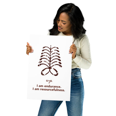 Aya Adinkra Symbol Poster