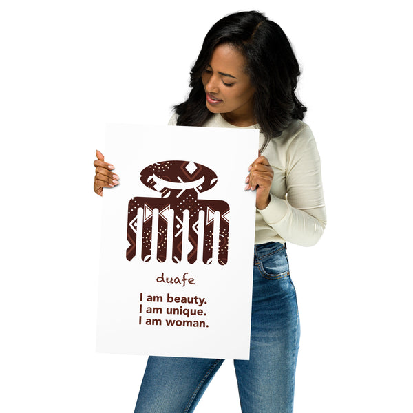 Duafe Adinkra Symbol Poster