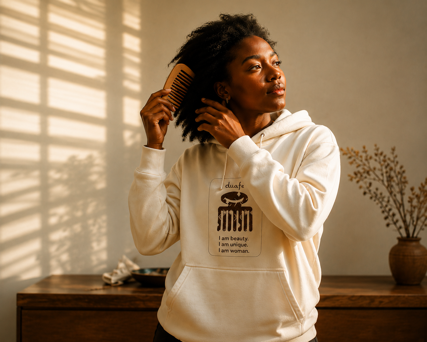 Duafe Adinkra Symbol Hoodie